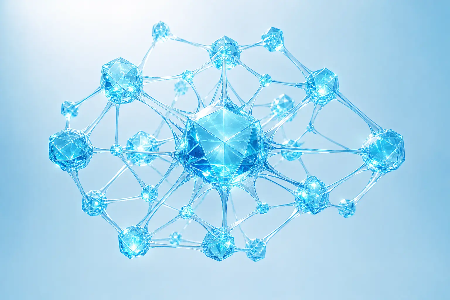 Córtex sintético de material translúcido con flujos de datos autónomos representando inteligencia de mercado con IA