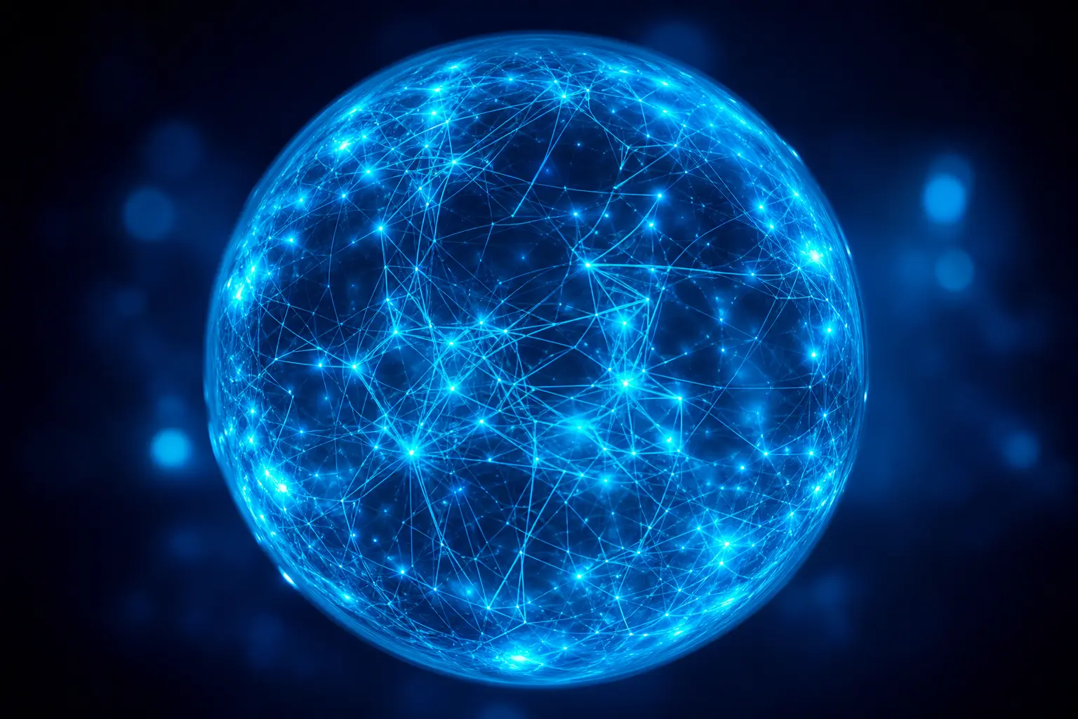 Red de nodos cristalinos en fibra óptica representando flujo de trabajo autónomo de Mistral Vibe agente IA empresa